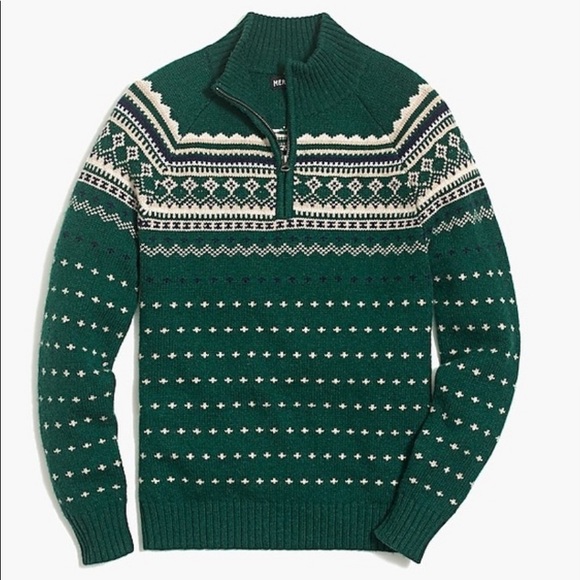 J. Crew Other - J. Crew Men’s Fair Isle Half Zip Pullover, XL